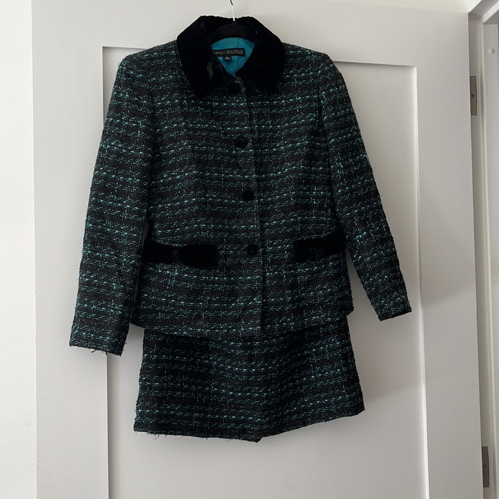 Vintage Nipon boutique two piece skirt and jacket suit set
